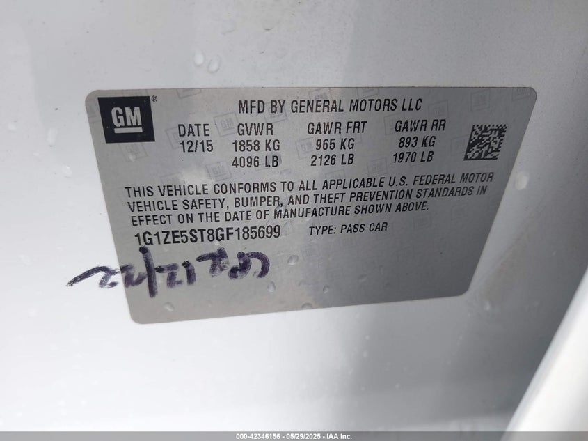 2016 CHEVROLET MALIBU 1LT - 1G1ZE5ST8GF185699