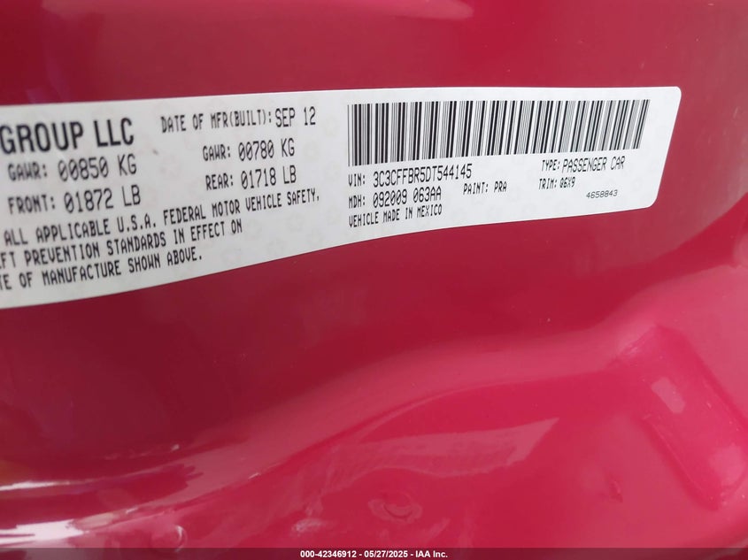 2013 FIAT 500 SPORT - 3C3CFFBR5DT544145