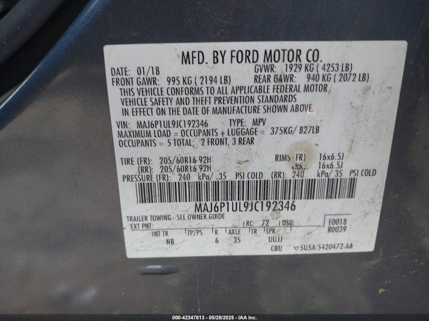 2018 FORD ECOSPORT SE - MAJ6P1UL9JC192346