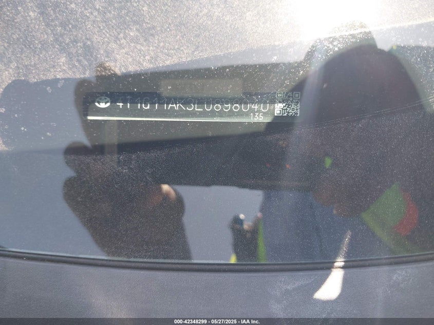 2020 TOYOTA CAMRY VIN: 4T1G11AK3LU898040