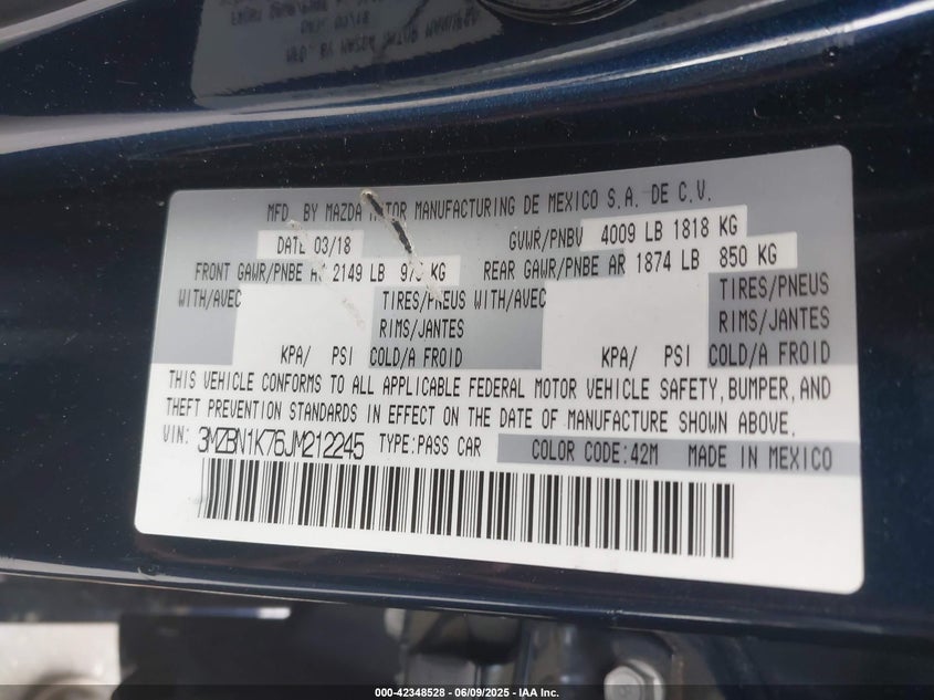 2018 MAZDA MAZDA3 SPORT - 3MZBN1K76JM212245