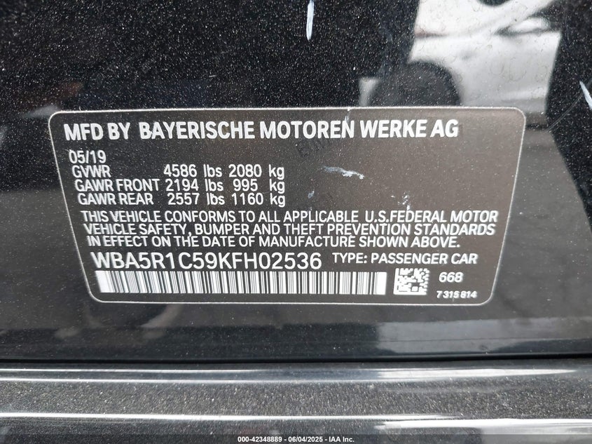 2019 BMW 330I - WBA5R1C59KFH02536
