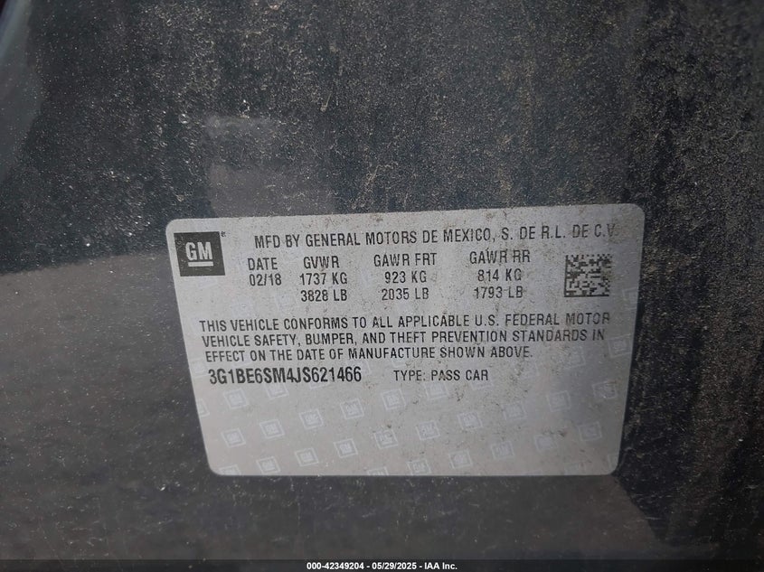 2018 CHEVROLET CRUZE LT AUTO - 3G1BE6SM4JS621466