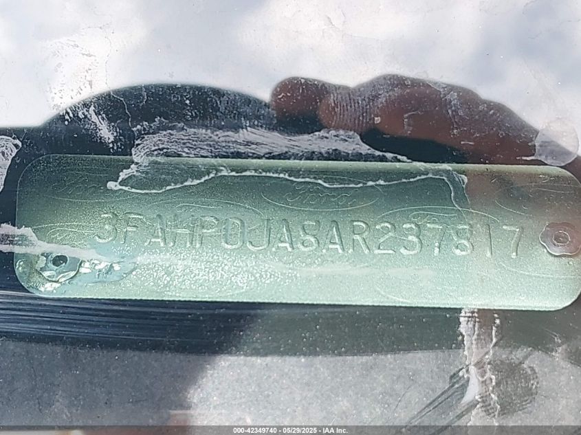 2010 Ford Fusion Sel VIN: 3FAHP0JA8AR237817 Lot: 42349740