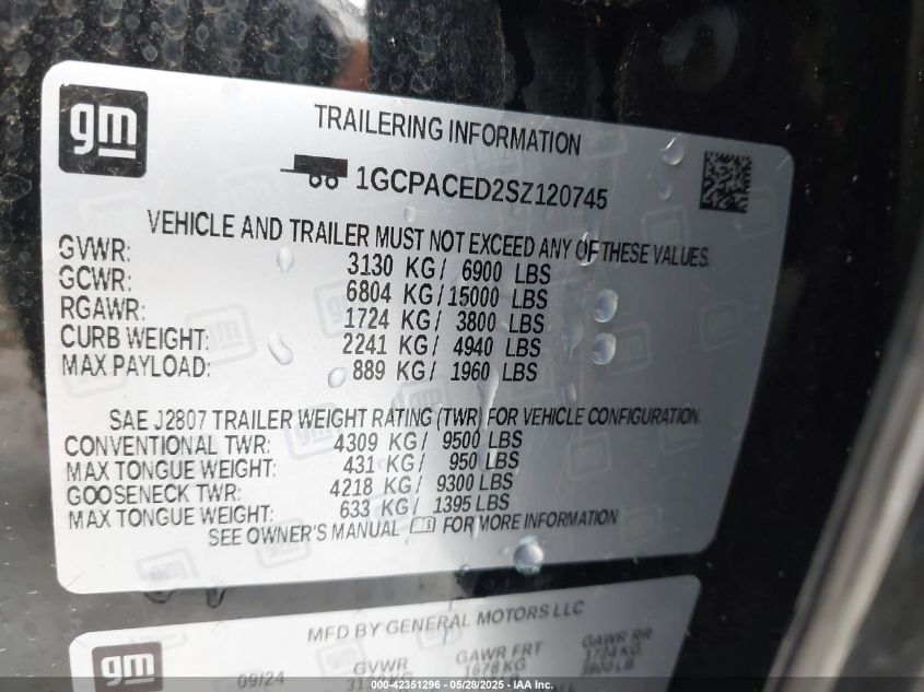 2025 Chevrolet Silverado 1500 - 1GCPACED2SZ120745