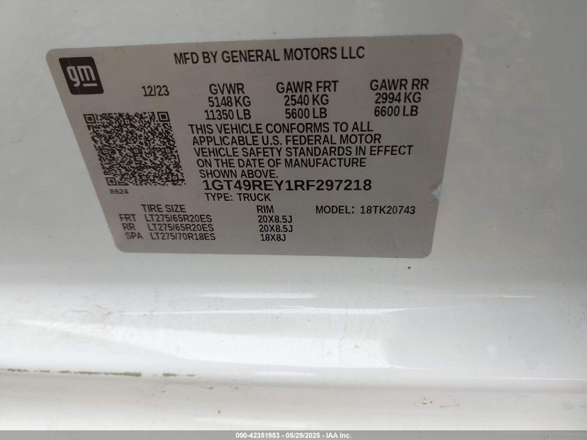 2024 GMC Sierra - 1GT49REY1RF297218