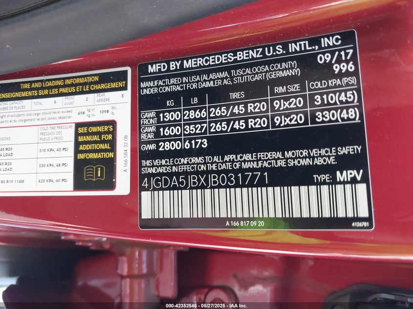 2018 MERCEDES-BENZ GLE 350 - 4JGDA5JBXJB031771