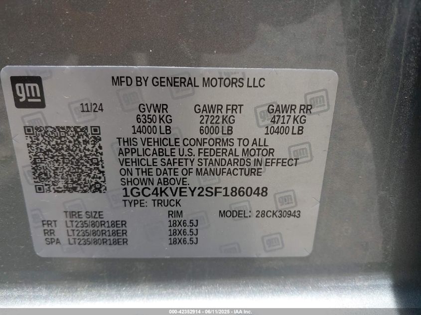 2025 Chevrolet Silverado 3500hd - 1GC4KVEY2SF186048