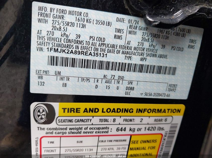 2024 Ford Expedition - 1FMJK2A89REA35131