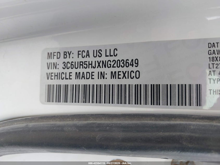 2022 RAM 2500 TRADESMAN  4X4 8' BOX - 3C6UR5HJXNG203649