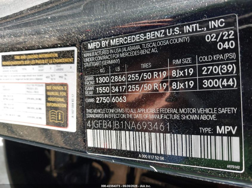 2022 Mercedes-Benz GLE-Class - 4JGFB4JB1NA693461