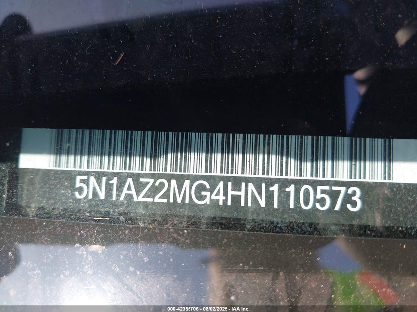 2017 NISSAN MURANO PLATINUM/S/SL/SV - 5N1AZ2MG4HN110573