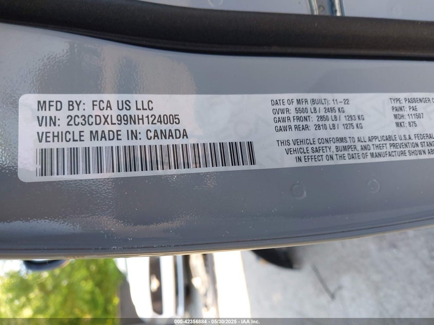 2022 DODGE CHARGER SRT HELLCAT REDEYE WIDEBODY - 2C3CDXL99NH124005