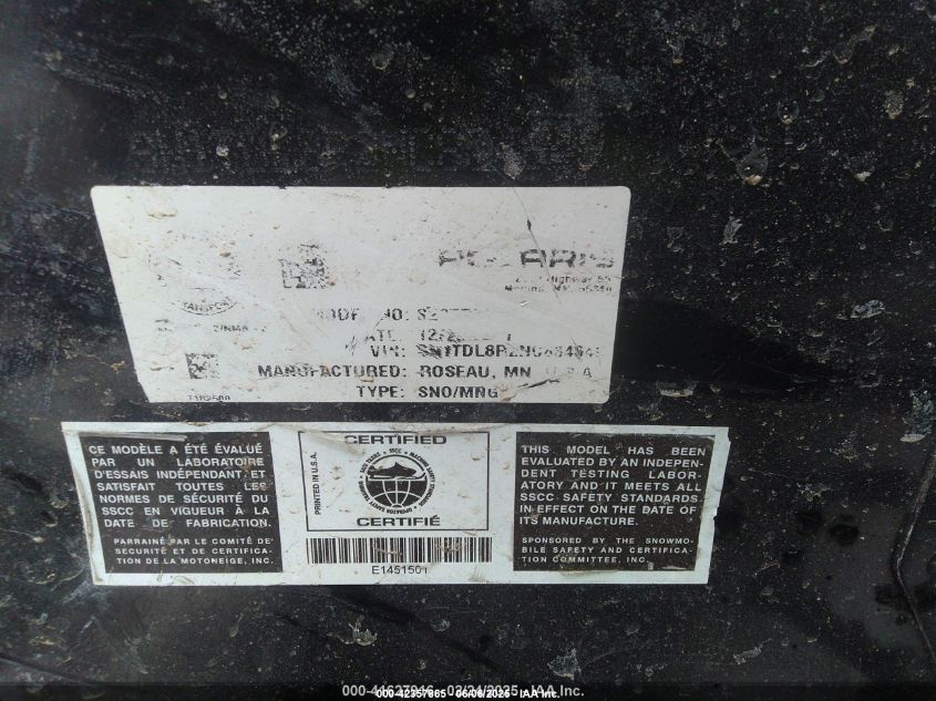 2022 Polaris Other VIN: SN1TDL8R2NC834649 Lot: 42357865