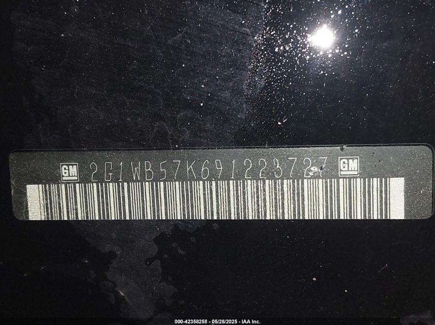 2009 Chevrolet Impala Ls VIN: 2G1WB57K691223727 Lot: 42358258