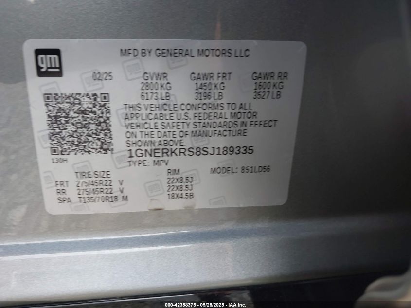 2025 Chevrolet Traverse - 1GNERKRS8SJ189335