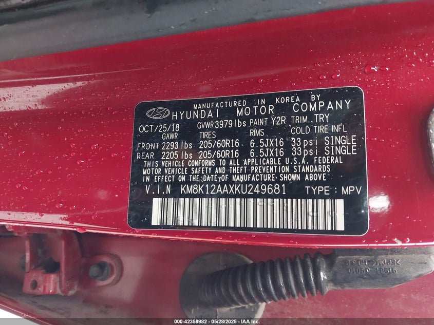 2019 HYUNDAI KONA VIN: KM8K12AAXKU249681