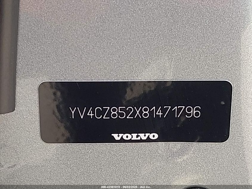 2008 Volvo Xc90 V8 VIN: YV4CZ852X81471796 Lot: 42361810