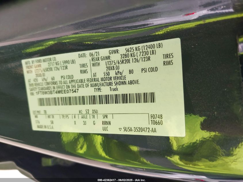 2021 Ford F-350 - 1FT8W3BT4MEE07547