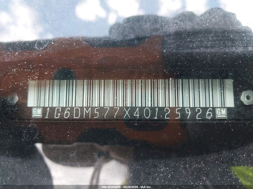 2004 Cadillac Cts Standard VIN: 1G6DM577X40125926 Lot: 42363599