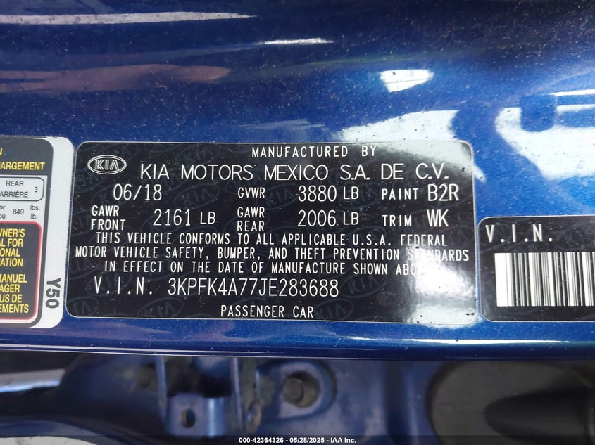 2018 KIA FORTE LX - 3KPFK4A77JE283688