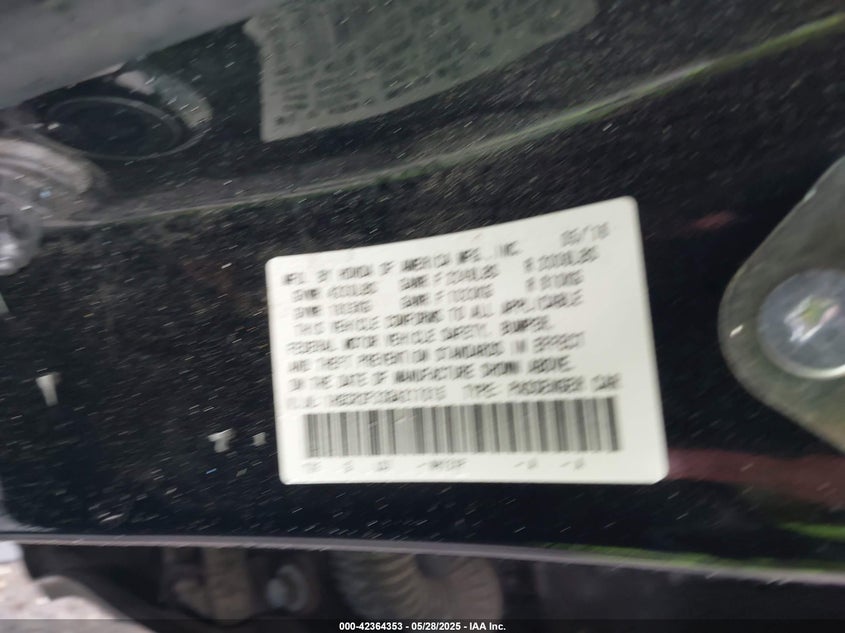 2016 HONDA ACCORD VIN: 1HGCR2F33GA217015
