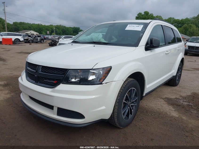 2018 Dodge Journey 2.4 Se White Lot 111042367887 Vin 3C4PDCAB9JT428321