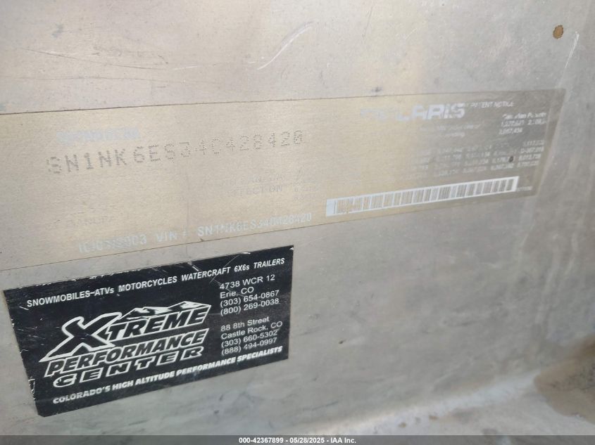 2004 Polaris Other VIN: SN1NK6ES34C428420 Lot: 42367899