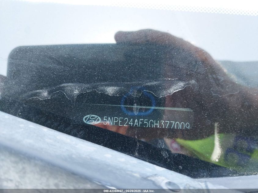 2016 Hyundai Sonata Se VIN: 5NPE24AF5GH377009 Lot: 42368027