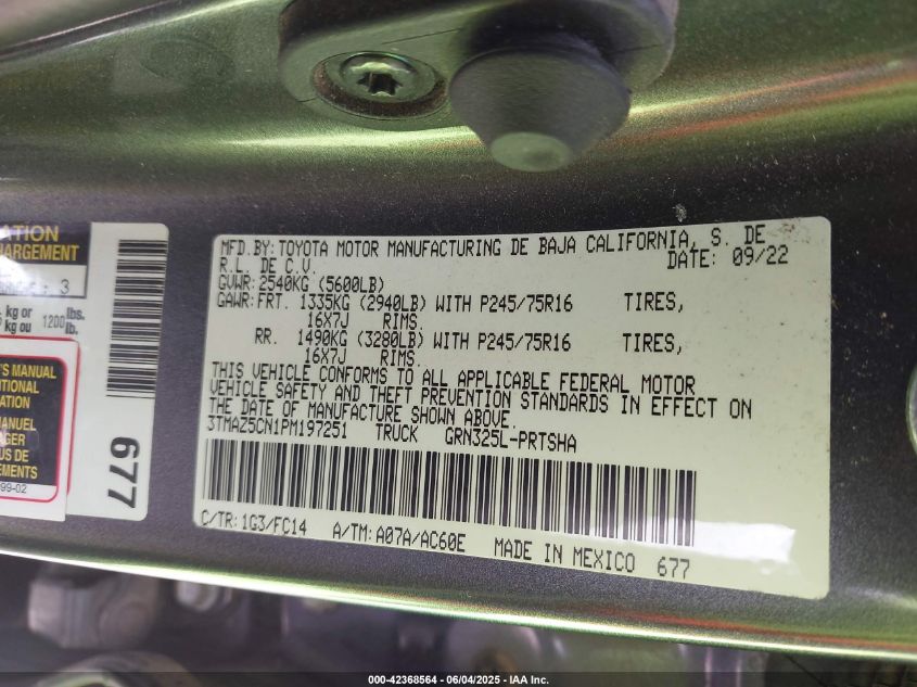 2023 Toyota Tacoma - 3TMAZ5CN1PM197251