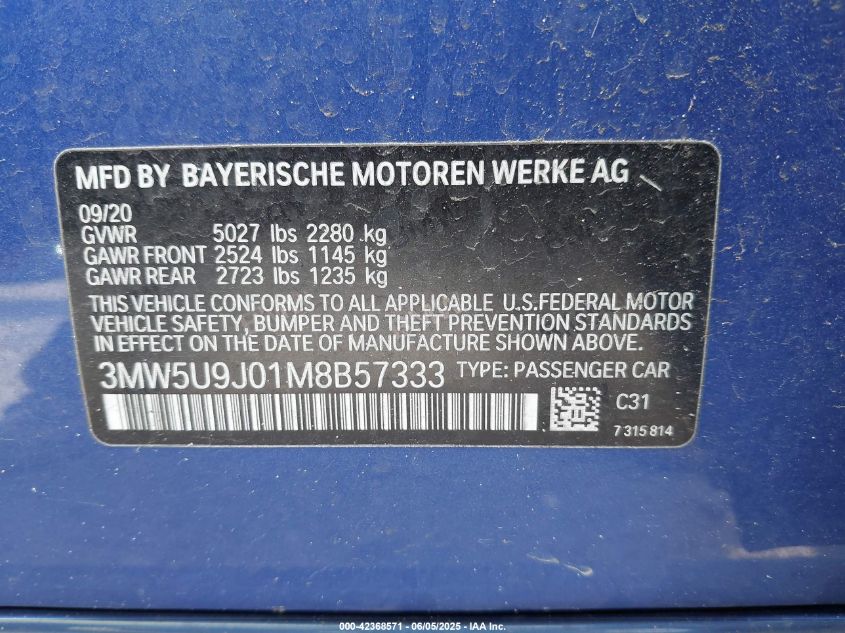 2021 BMW 3 Series - 3MW5U9J01M8B57333