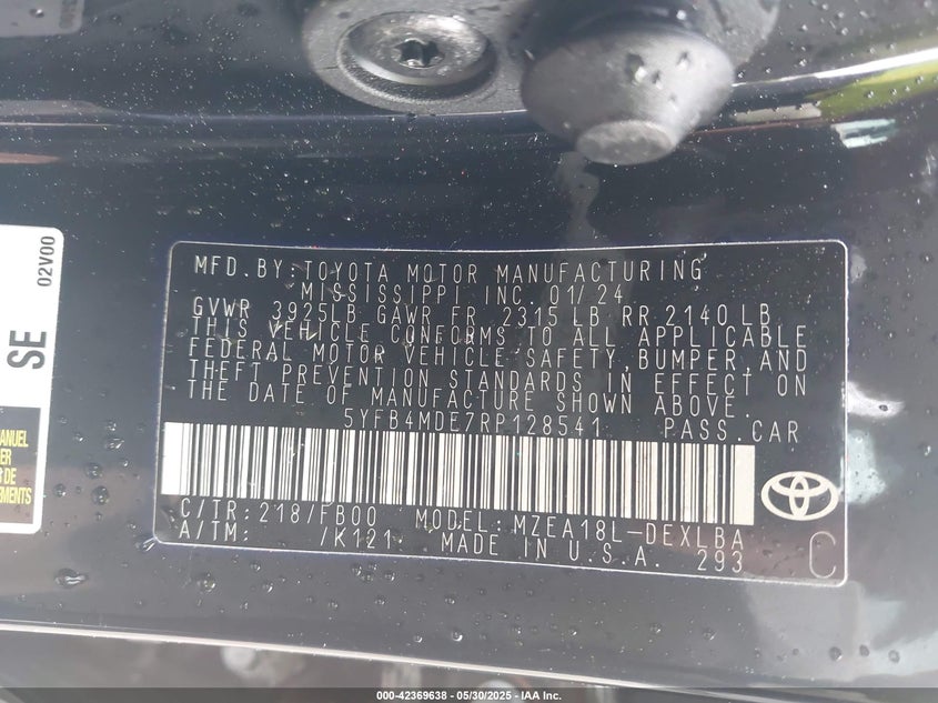 2024 TOYOTA COROLLA LE - 5YFB4MDE7RP128541