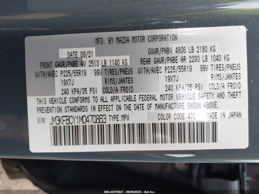 2021 MAZDA CX-5 CARBON EDITION TURBO - JM3KFBCY1M0470863