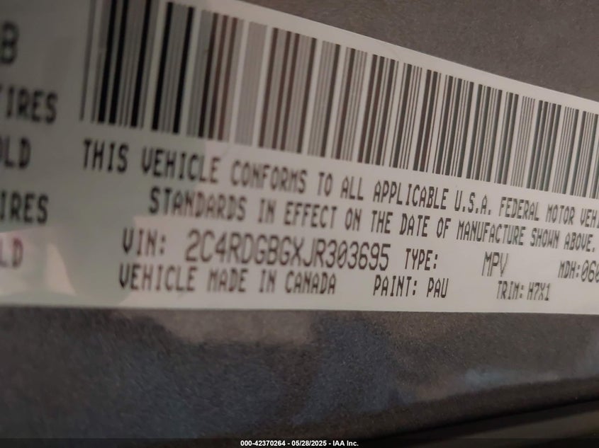 2018 DODGE GRAND CARAVAN SE - 2C4RDGBGXJR303695