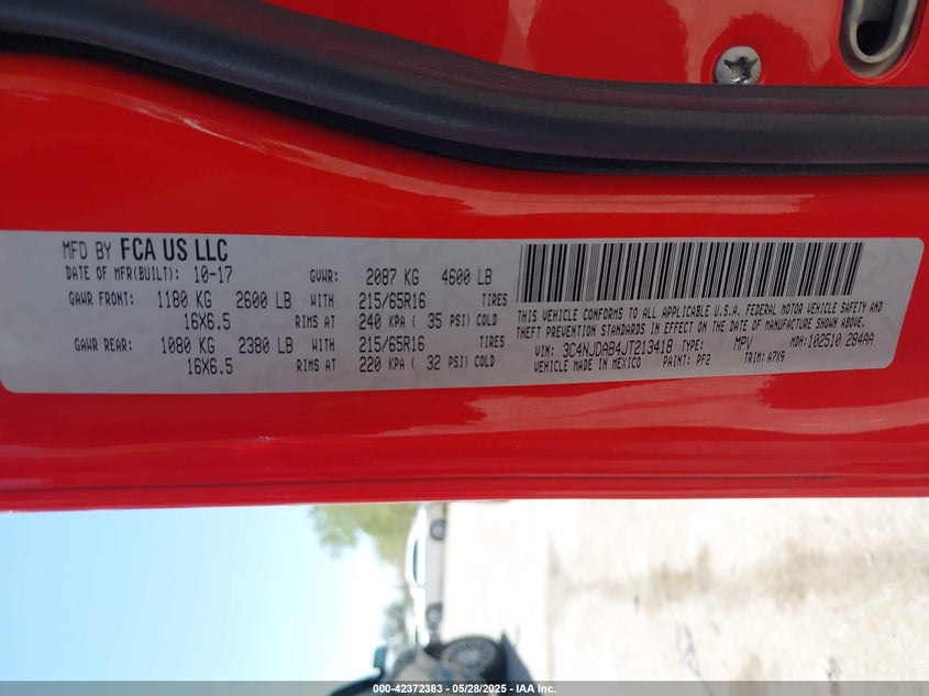 2018 JEEP COMPASS SPORT 4X4 - 3C4NJDAB4JT213418