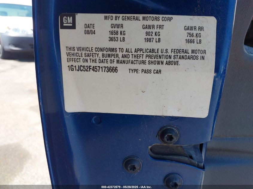 2005 Chevrolet Cavalier VIN: 1G1JC52F457173666 Lot: 42372579
