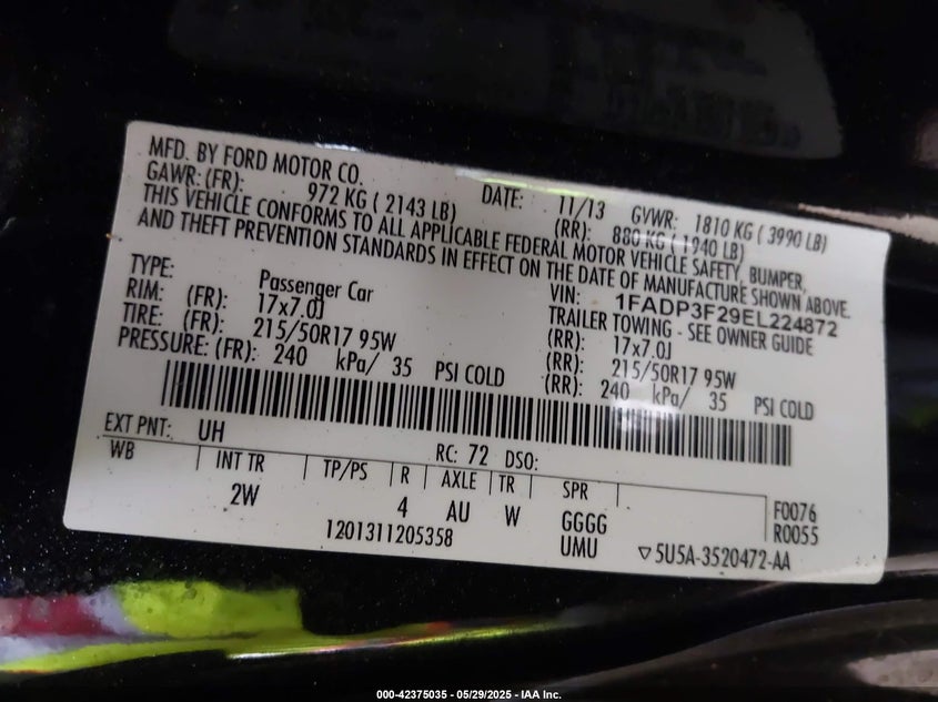 2014 FORD FOCUS SE - 1FADP3F29EL224872