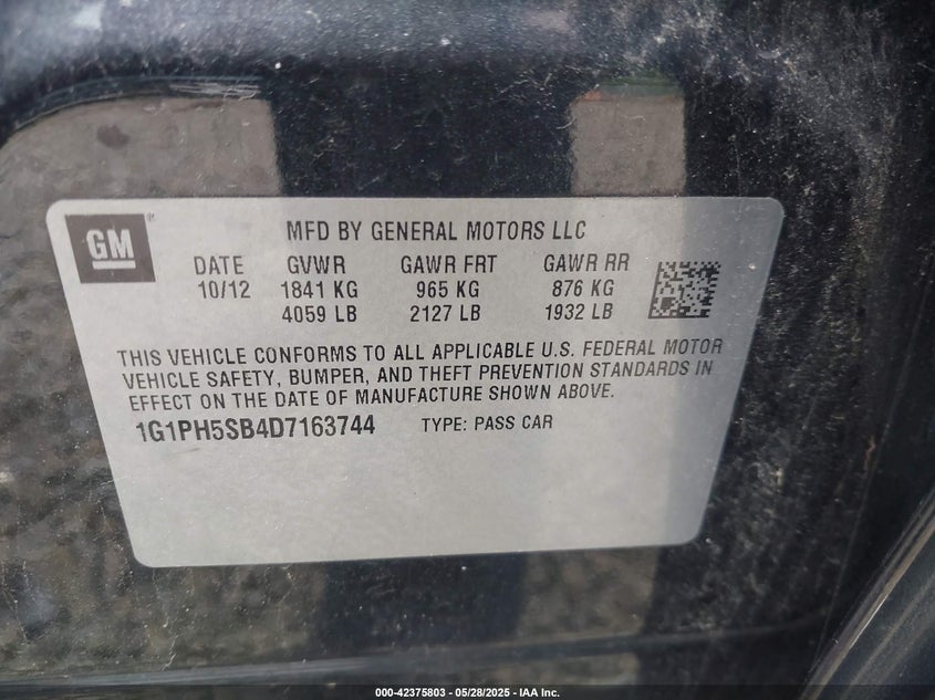 2013 CHEVROLET CRUZE ECO AUTO - 1G1PH5SB4D7163744