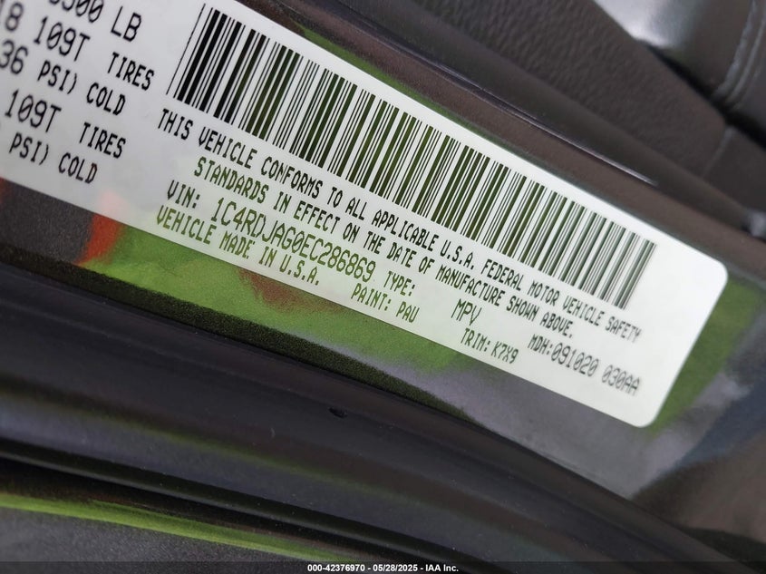 2014 DODGE DURANGO SXT - 1C4RDJAG0EC286869