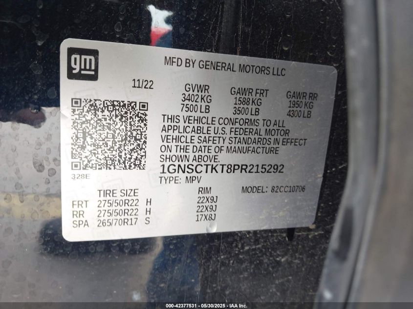 2023 Chevrolet Tahoe - 1GNSCTKT8PR215292