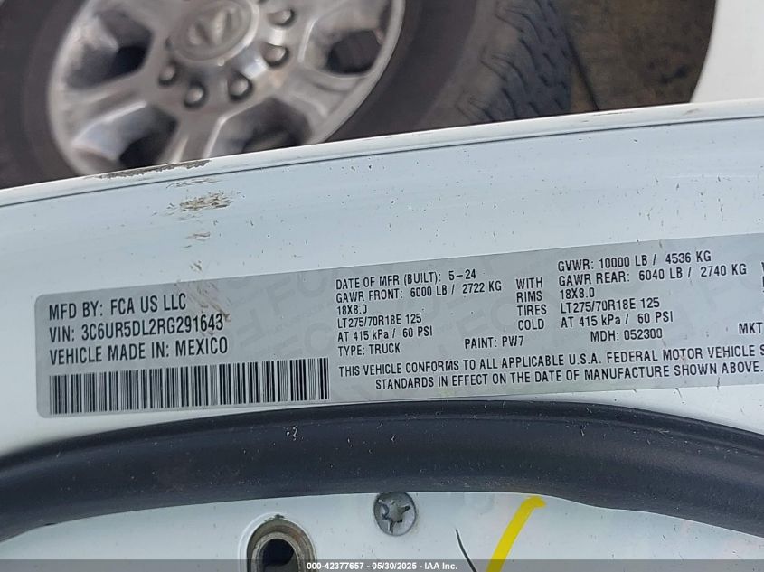 2024 Ram 2500 - 3C6UR5DL2RG291643