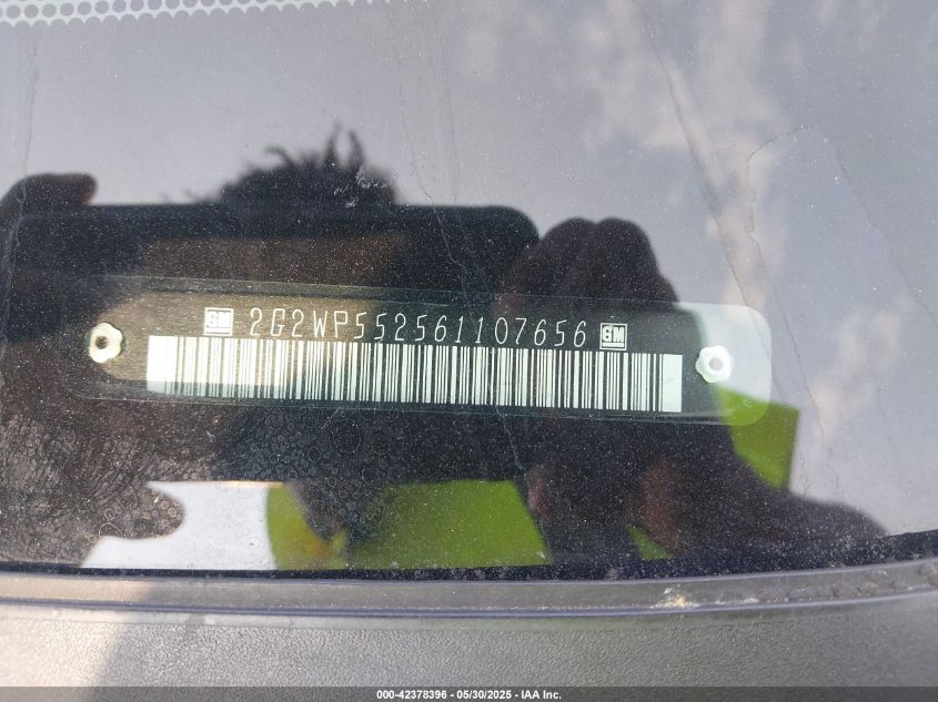 2006 Pontiac Grand Prix VIN: 2G2WP552561107656 Lot: 42378396
