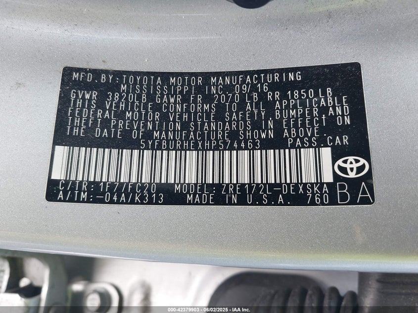 2017 TOYOTA COROLLA SE SPECIAL EDITION - 5YFBURHEXHP574463