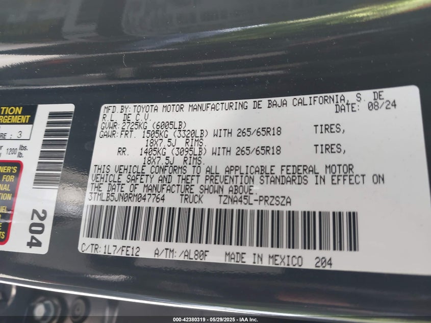 2024 TOYOTA TACOMA TRD SPORT 4WD - 3TMLB5JN0RM047764