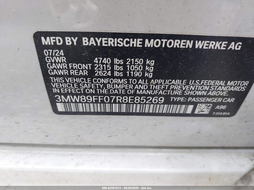 2024 BMW 3 Series - 3MW89FF07R8E85269