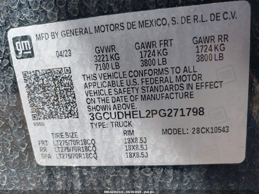 2023 Chevrolet Silverado 1500 - 3GCUDHEL2PG271798