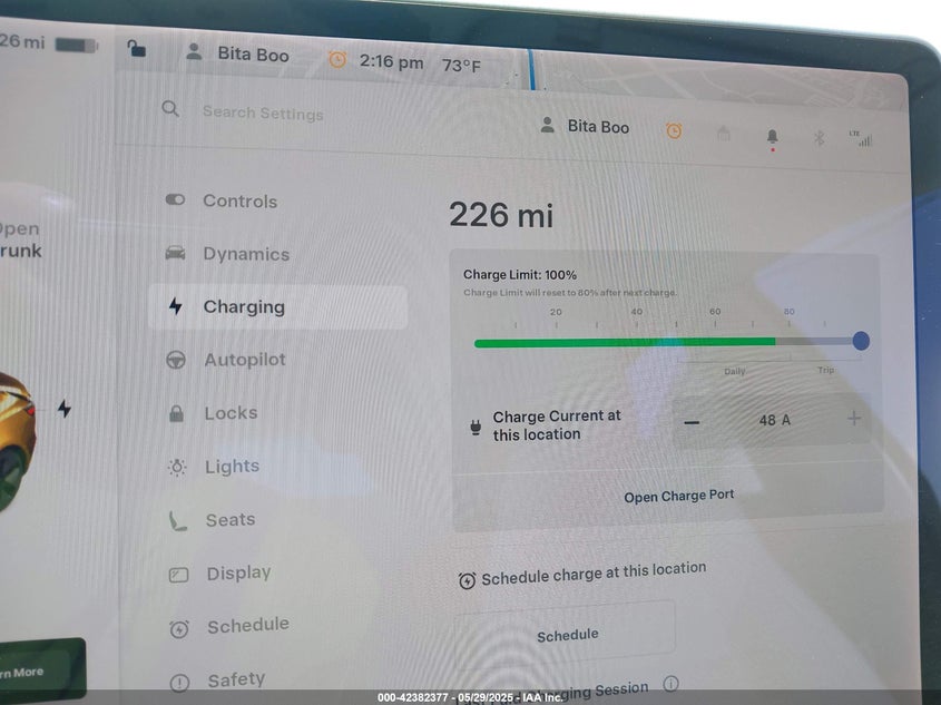 2021 Tesla Model 3 Long Range Dual Motor All-Wheel Drive VIN: 5YJ3E1EB4MF876155 Lot: 42382377