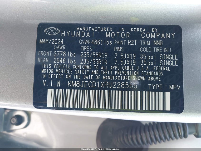 2024 HYUNDAI TUCSON HYBRID VIN: KM8JECD1XRU228566