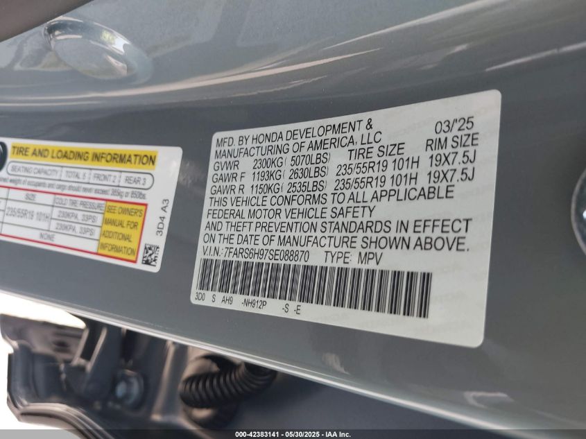 2025 Honda CR-V - 7FARS6H97SE088870