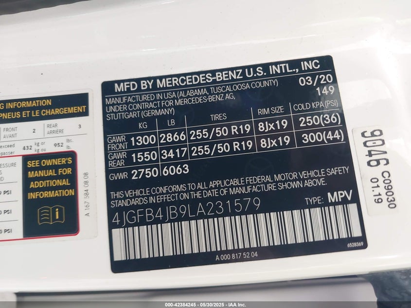 2020 MERCEDES-BENZ GLE 350 - 4JGFB4JB9LA231579